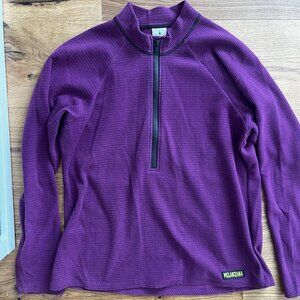 Melanzana Womens' Micro Grid Crew Zip - Size Large